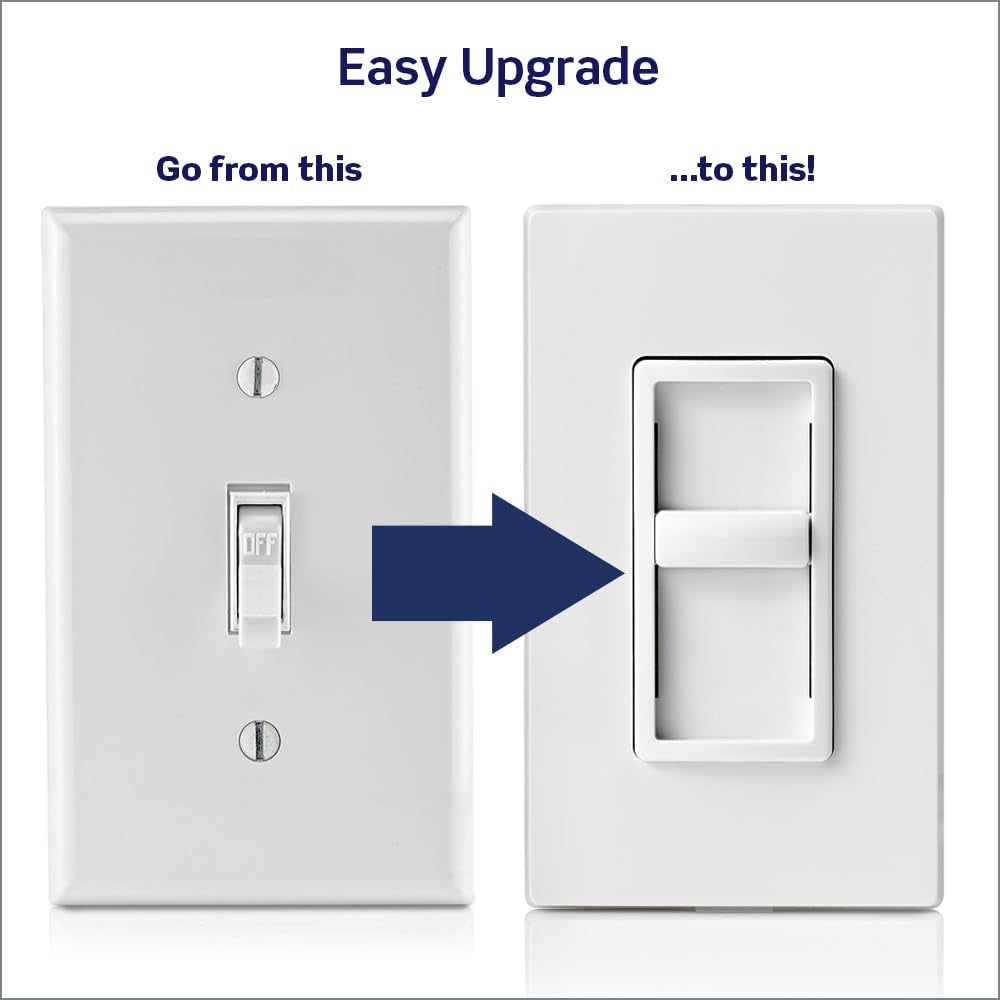 Sureslide Dimmer Switch for Dimmable LED, Halogen, and Incandescent Bulbs - Model 6672-1LW, White