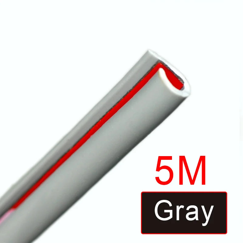 5M Universal Car Door Protector Exterior Car Sticker Styling Moulding Strip Rubber Scratch Car Bumper Protector Car Decoration