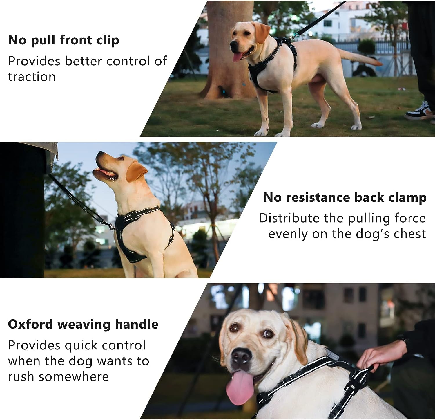 No-Pull Dog Harness with Illuminated Features, Three Light Modes, Control Handle, Reflective Strap, and Adjustable Breathable Vest for Small, Medium, and Large Dogs