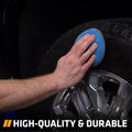 Microfiber Applicator Pads, Polishing Pad, Tire Shine Applicator, 5 Inch Diameter, Blue/Grey, 6 Pack