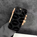 Black Kiss Print Shockproof Silicone Phone Case for iPhone