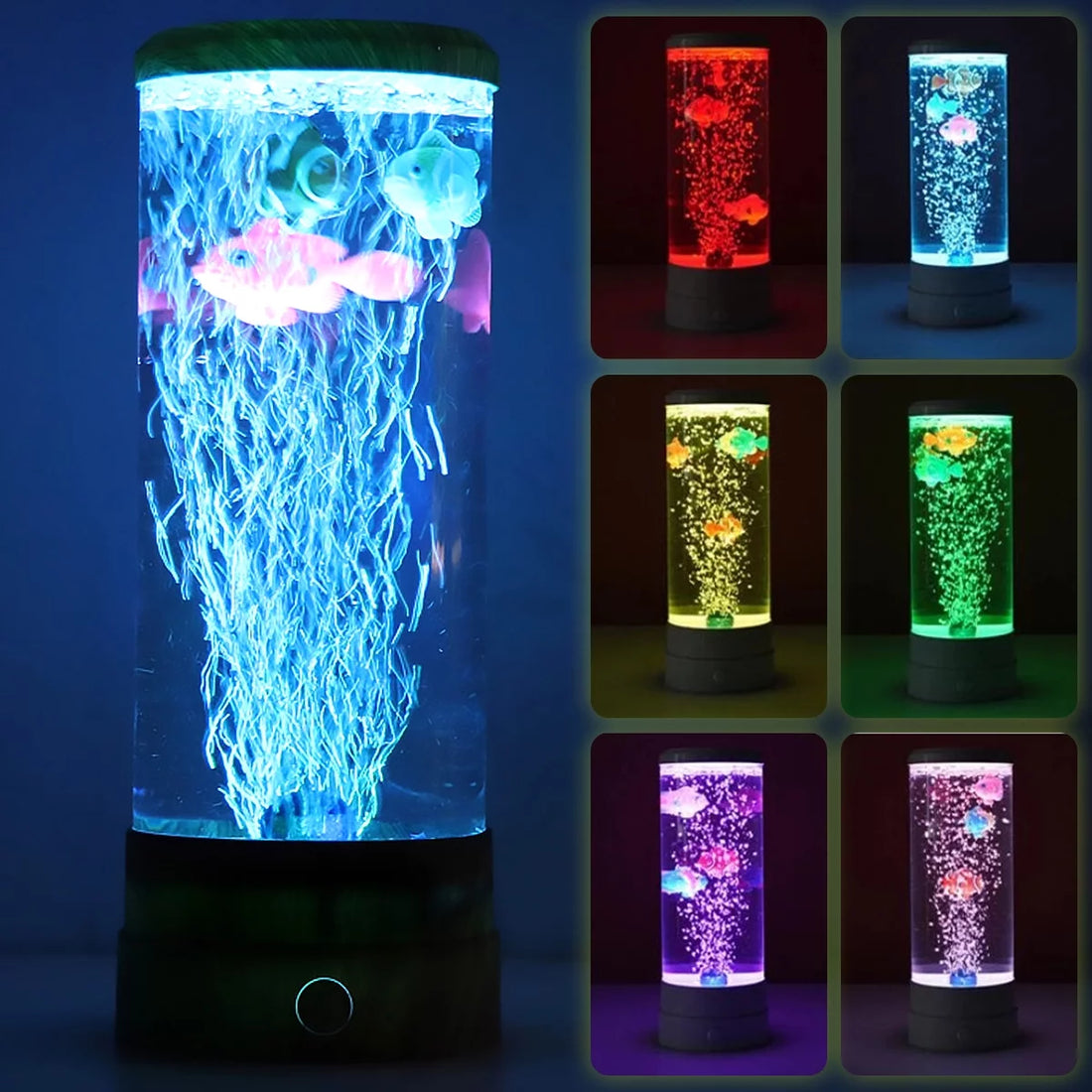 LED Jellyfish Mood Lamp - Large Sensory Aquarium Decor with 6 Vibrant Color-Changing Effects, Ideal Gift Choice