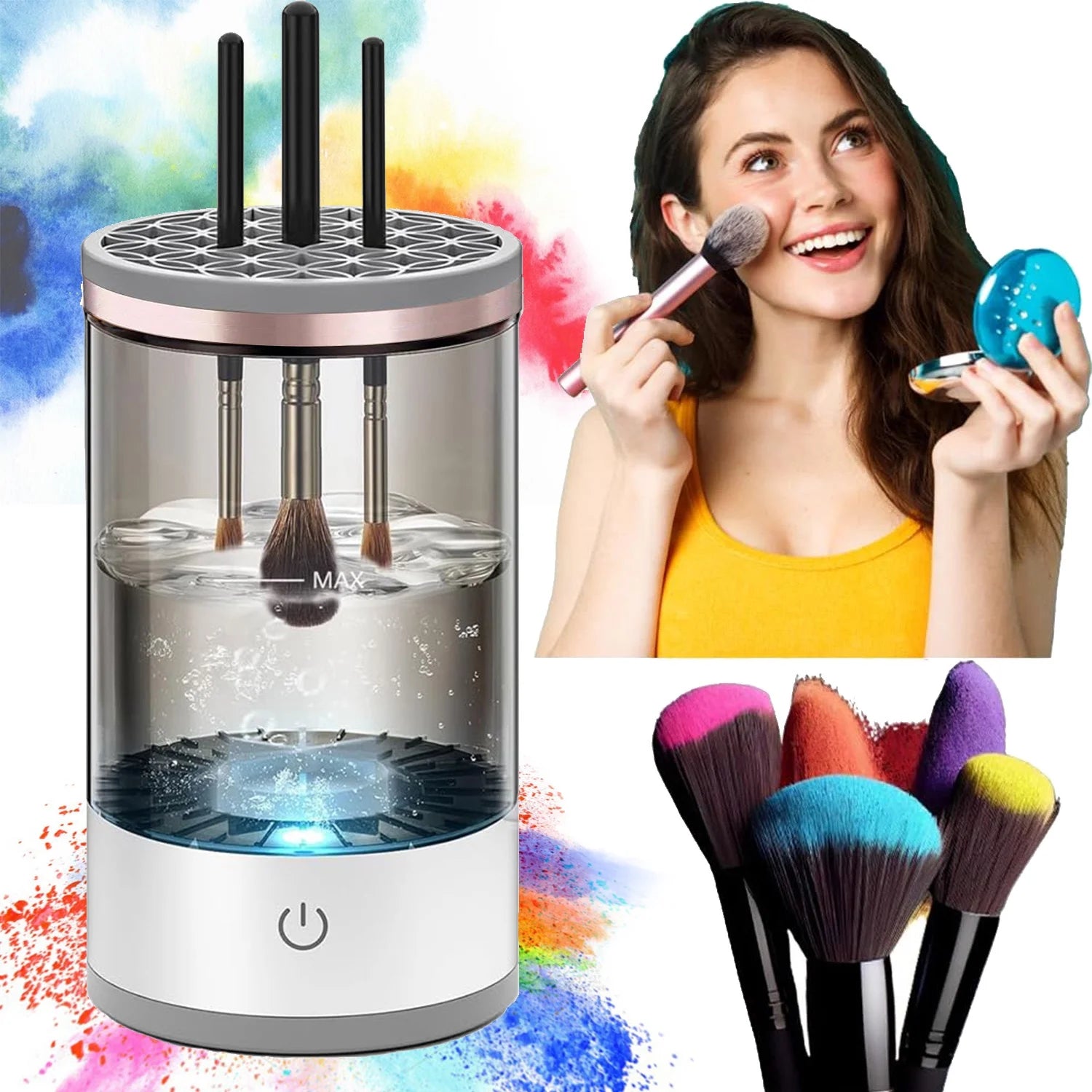 Automatic Electric Cosmetic Brush Cleaner for All Sizes - Ideal Gift for Women, Wives, and Friends