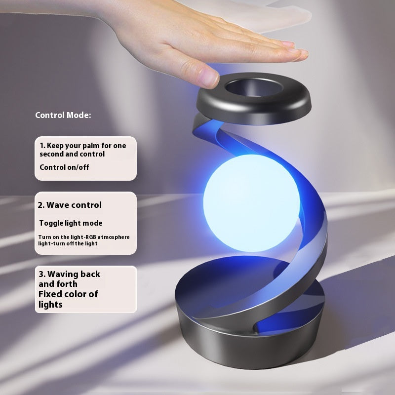 Rotating Moon Desk Lamp with Wireless Charging and Sensor Control - Elegant Table Lamp for Home Decor and Nighttime Use