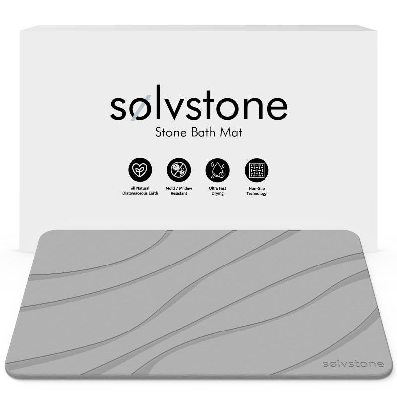 SØLVSTONE Quick-Dry Wave Pattern Stone Bath Mat