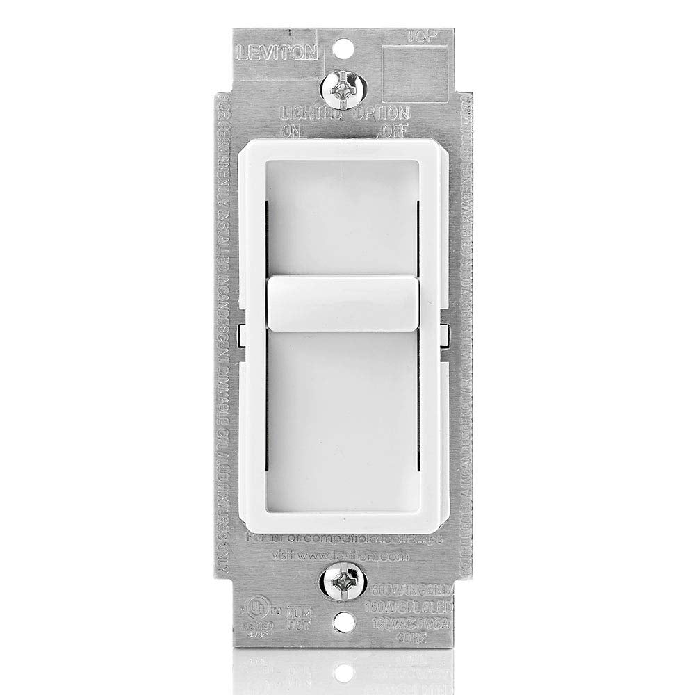 Sureslide Dimmer Switch for Dimmable LED, Halogen, and Incandescent Bulbs - Model 6672-1LW, White