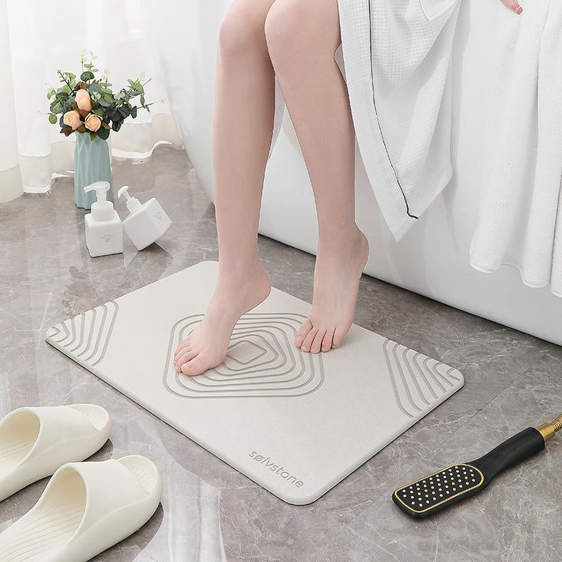 SØLVSTONE Quick-Dry Stone Bath Mat with Diamond Design