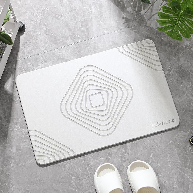 SØLVSTONE Quick-Dry Stone Bath Mat with Diamond Design