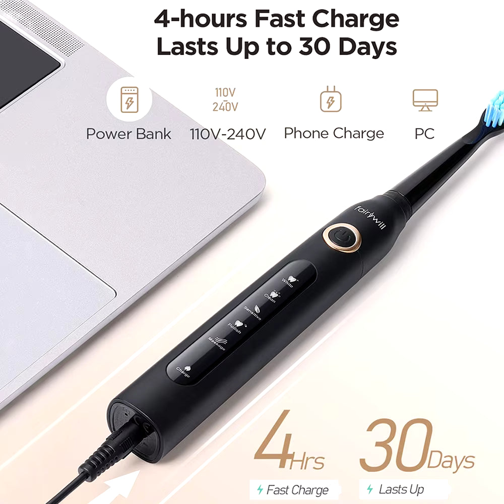 Electric Sonic Toothbrush FW-507 USB Charge Rechargeable Adult Waterproof Electronic Tooth Brushes Replacement Heads