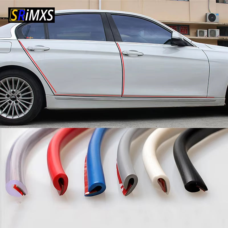 5M Universal Car Door Protector Exterior Car Sticker Styling Moulding Strip Rubber Scratch Car Bumper Protector Car Decoration