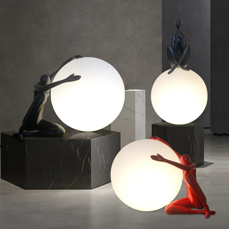 Contemporary Orb Sculpture Lamp for Elegant Home Decor