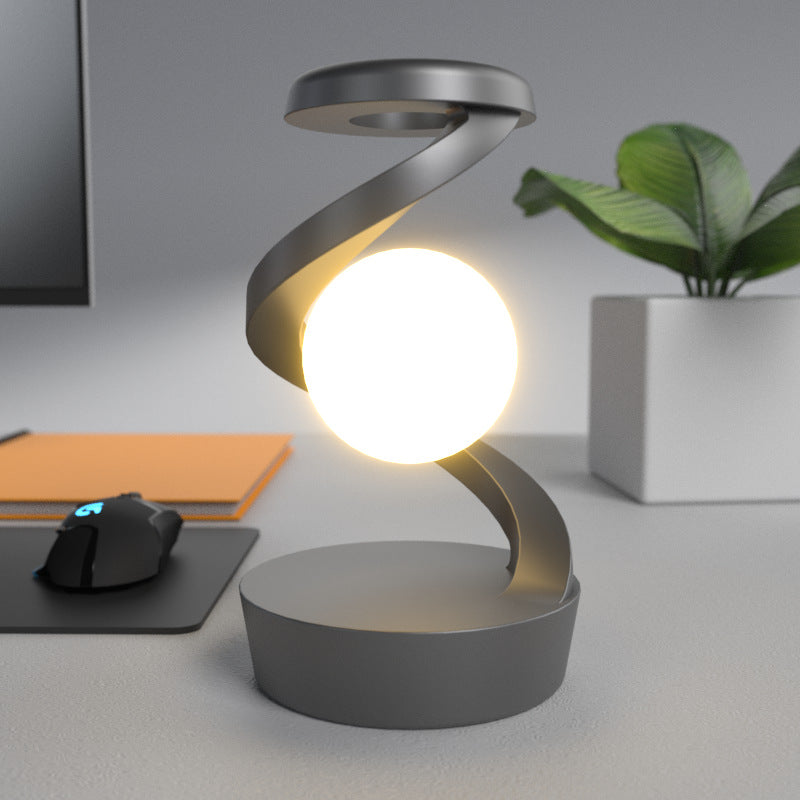 Rotating Moon Desk Lamp with Wireless Charging and Sensor Control - Elegant Table Lamp for Home Decor and Nighttime Use