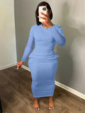 SHEIN Ezwear Solid Scoop Neck Bodycon Dress