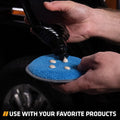 Microfiber Applicator Pads, Polishing Pad, Tire Shine Applicator, 5 Inch Diameter, Blue/Grey, 6 Pack