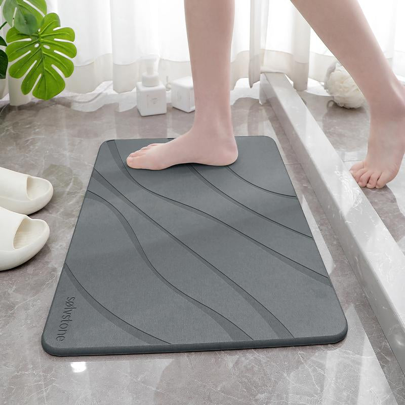 SØLVSTONE Quick-Dry Wave Pattern Stone Bath Mat