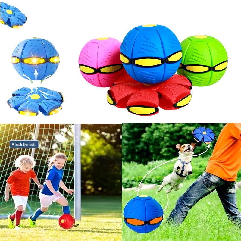 Pet Dog Toys Flying Saucer Ball Magic Deformation UFO TOYS Outdoor Sports Dog Training Equipment Children'S Sports Balls