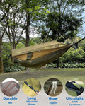 Portable Double Camping Hammock with Insect Net, Ideal for Outdoor Hiking and Travel, Includes Two 10-Foot Straps