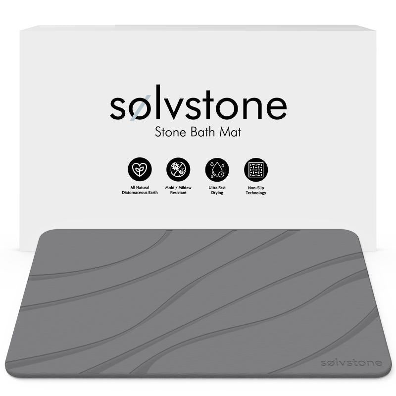 SØLVSTONE Quick-Dry Wave Pattern Stone Bath Mat