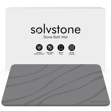 SØLVSTONE Quick-Dry Wave Pattern Stone Bath Mat