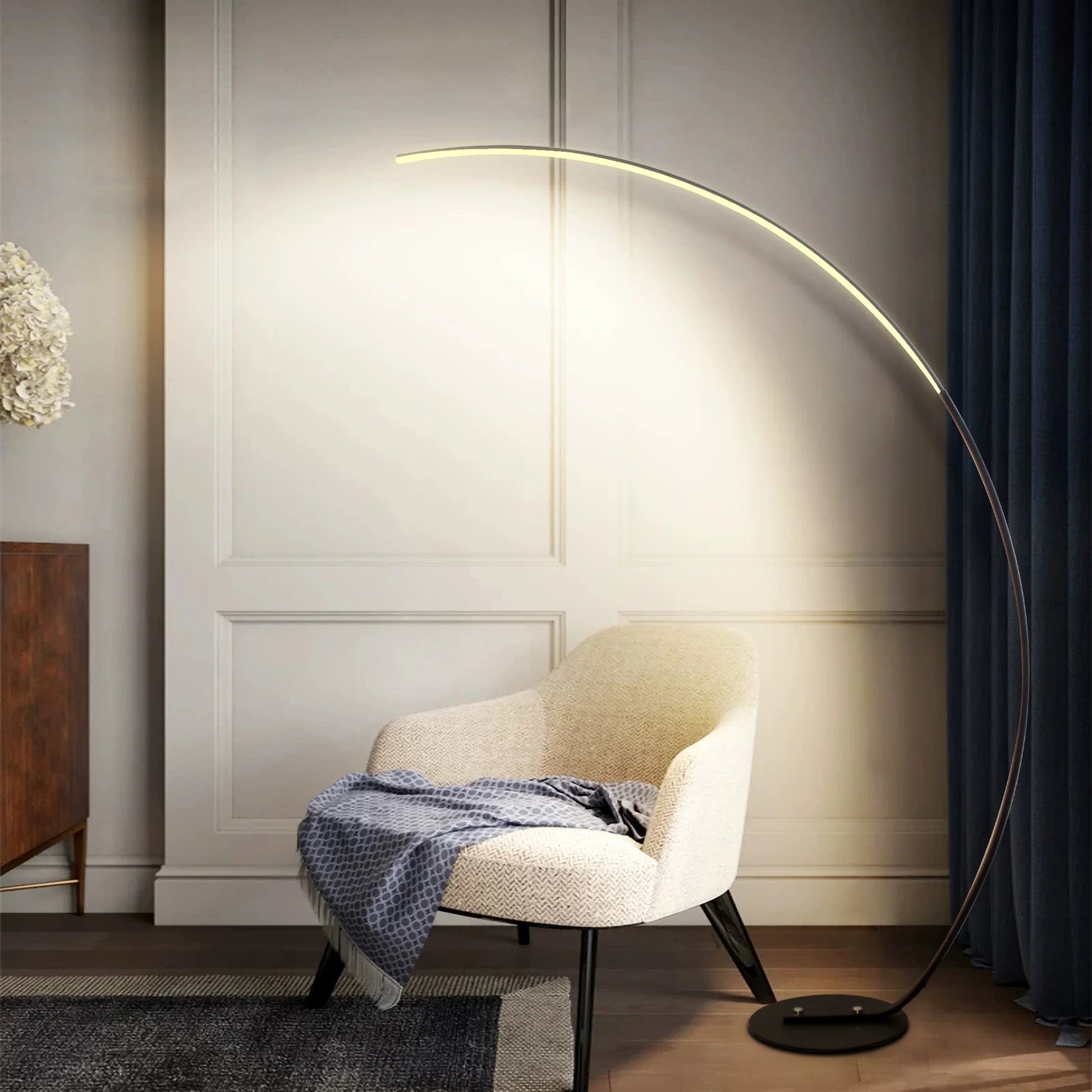 Contemporary Curved RGBW Floor Lamp - Enhanced Model