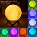 D5 8cm LED Moon Lamp with Stand - Battery-Operated Starry Night Light for Bedroom Decoration, Perfect Gift for Children and Holiday Occasions