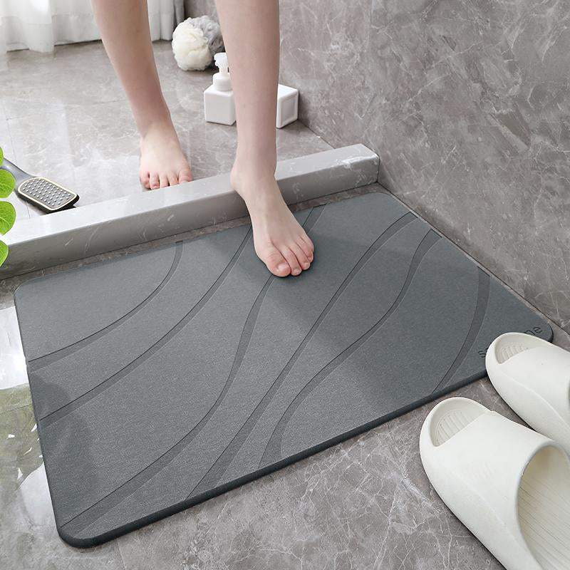 SØLVSTONE Quick-Dry Wave Pattern Stone Bath Mat