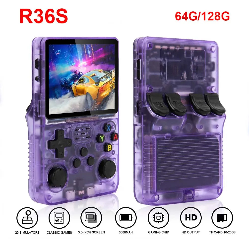 Classic Game Console R36S Retro Handheld Video Games Console Linux System Built-In 15000 Games Portable Pocket Video Player