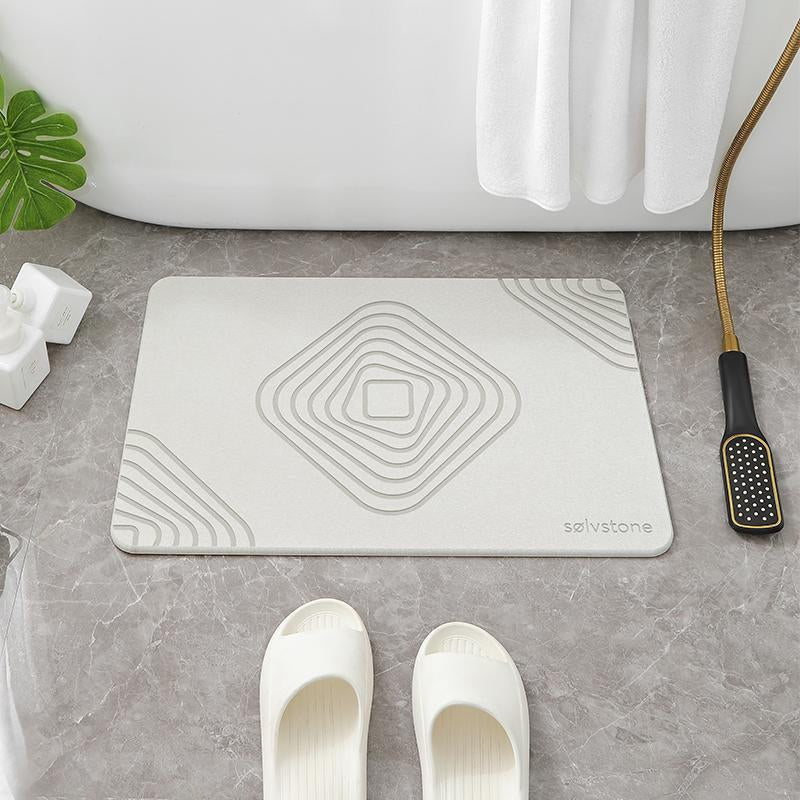 SØLVSTONE Quick-Dry Stone Bath Mat with Diamond Design