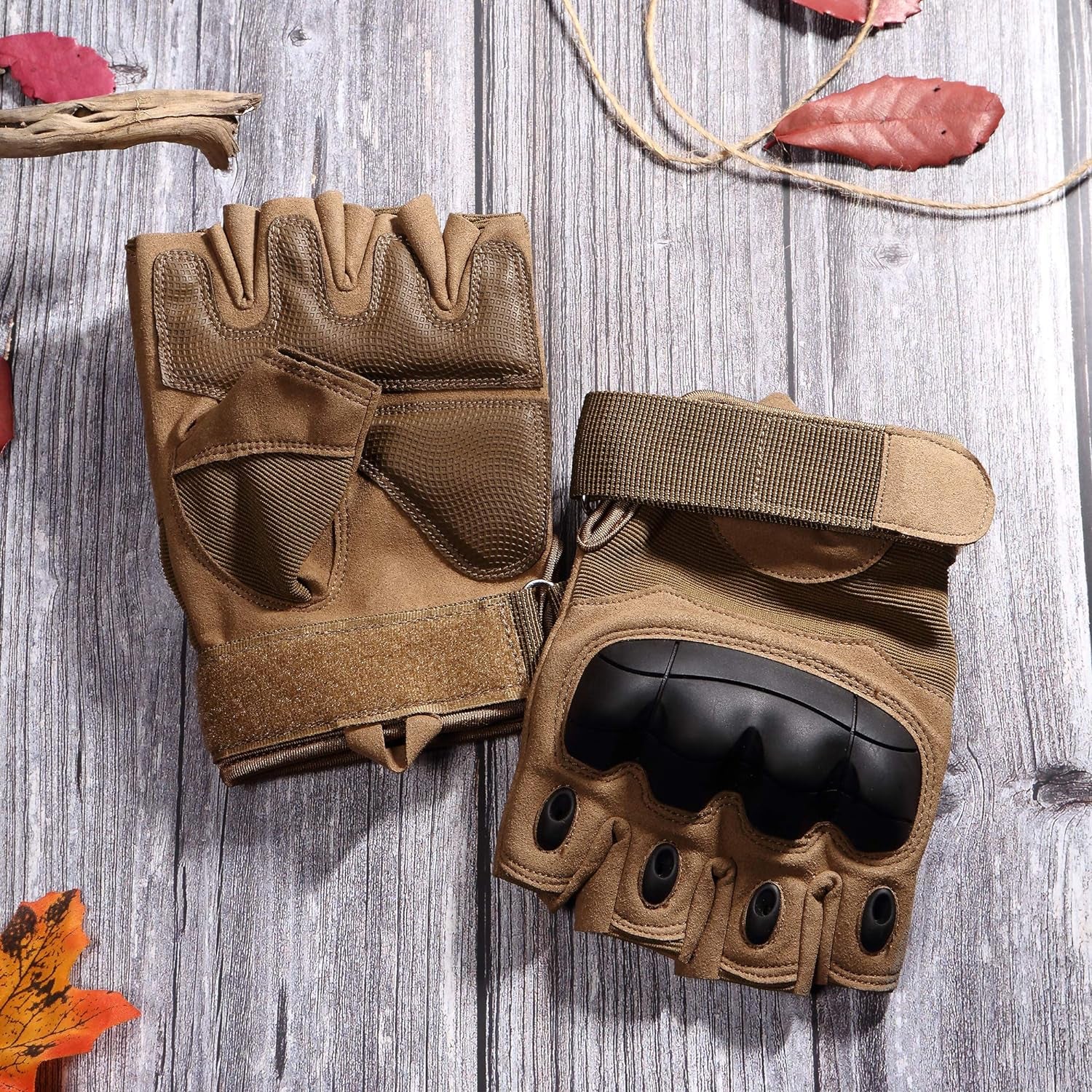 Tactical Fingerless Gloves for Motorcycling, Cycling, Climbing, Hiking, and Hunting