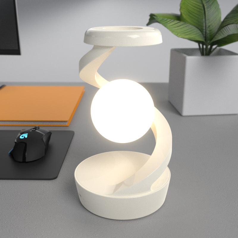 Rotating Moon Desk Lamp with Wireless Charging and Sensor Control - Elegant Table Lamp for Home Decor and Nighttime Use