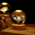 3D Crystal Ball Lamp with Galaxy and Planetary Projections - USB Night Light for a Serene Ambiance