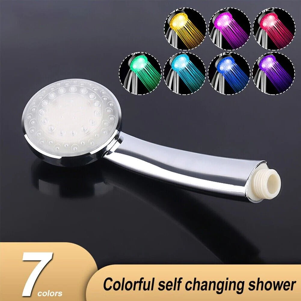 7-Color Changing LED Shower Head for Home Bathroom with Water Bath Illumination