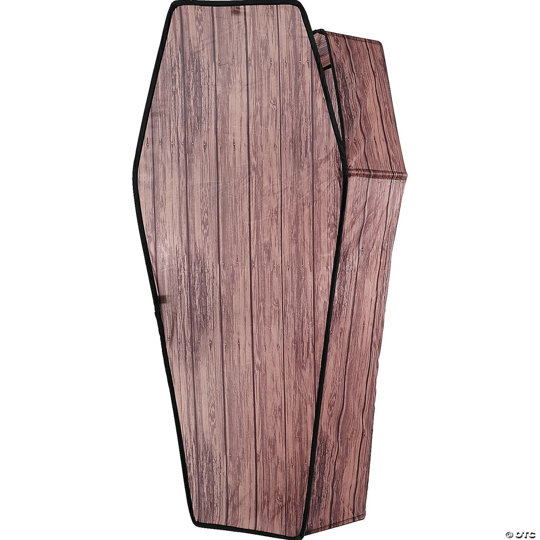 60In. Brown Realistic Wooden Coffin with Lid Halloween Decoration