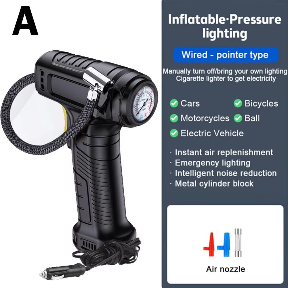 120W Car Air Pump Wireless/Wired Tire Inflatable Pump Portable Car Air Compressor Electric Car Tire Inflator for Car Bicycle