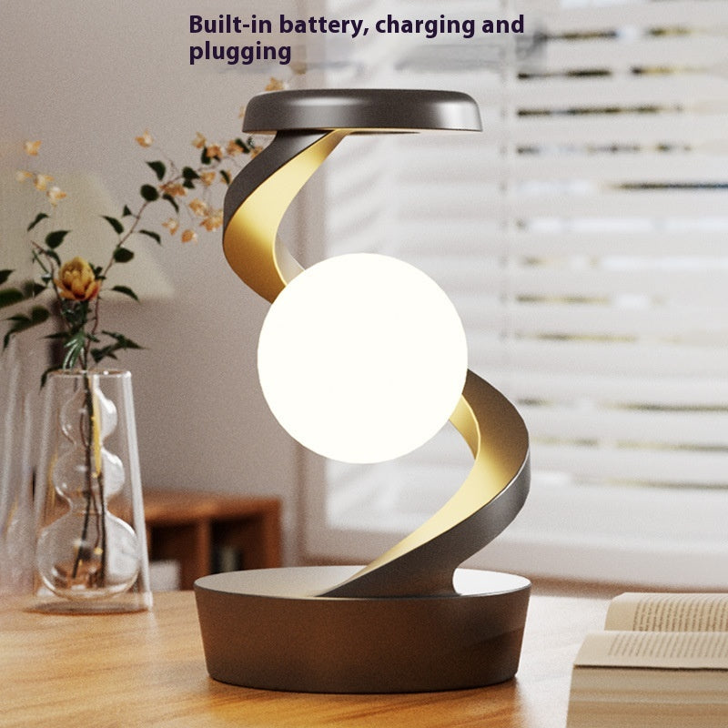 Rotating Moon Desk Lamp with Wireless Charging and Sensor Control - Elegant Table Lamp for Home Decor and Nighttime Use