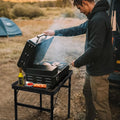 Folding Grill Table with Mesh Surface - Lightweight and Portable Height Adjustable Camping and Picnic Table for Indoor and Outdoor Use