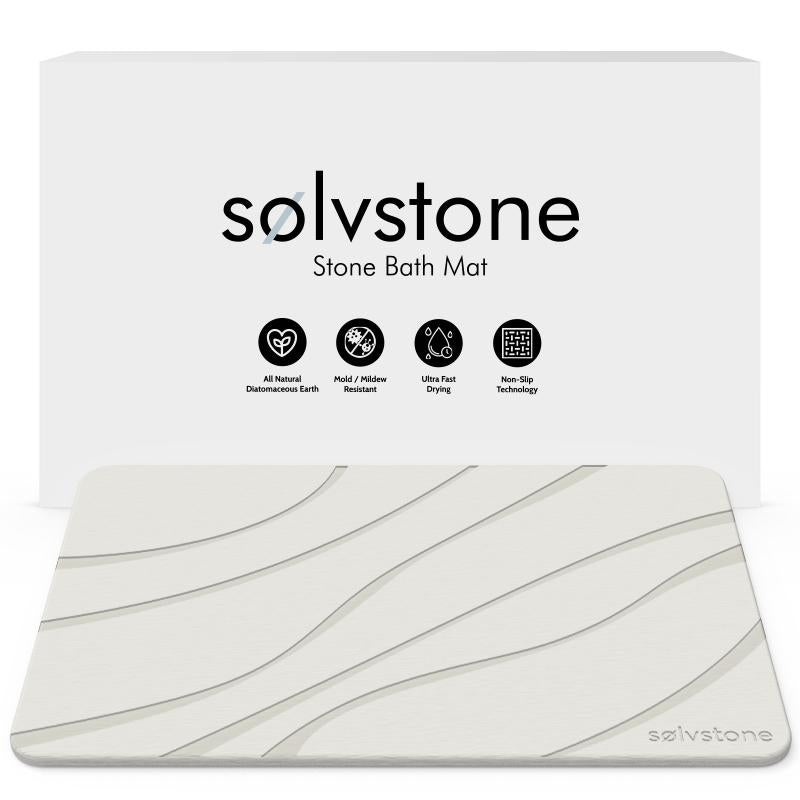 SØLVSTONE Quick-Dry Wave Pattern Stone Bath Mat