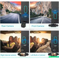 360-Degree Dash Camera with Front, Rear, and Interior Views, Loop Recording, HD Night Vision, and 32GB Micro SD Card Included