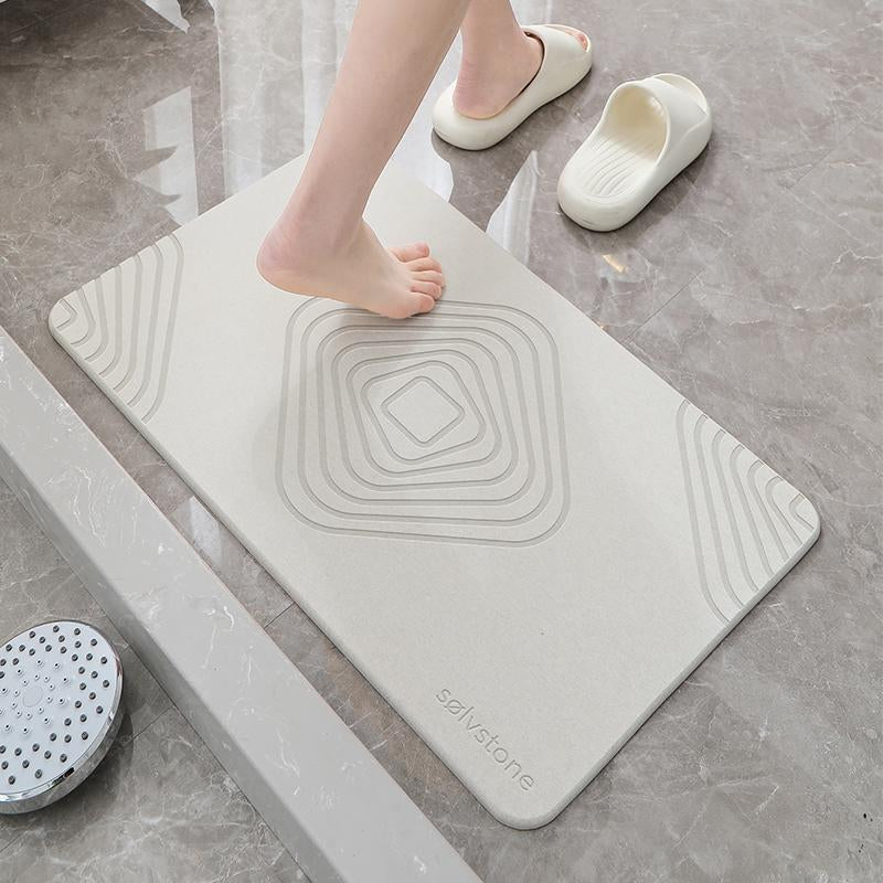 SØLVSTONE Quick-Dry Stone Bath Mat with Diamond Design