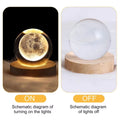 3D Crystal Ball Lamp with Galaxy and Planetary Projections - USB Night Light for a Serene Ambiance