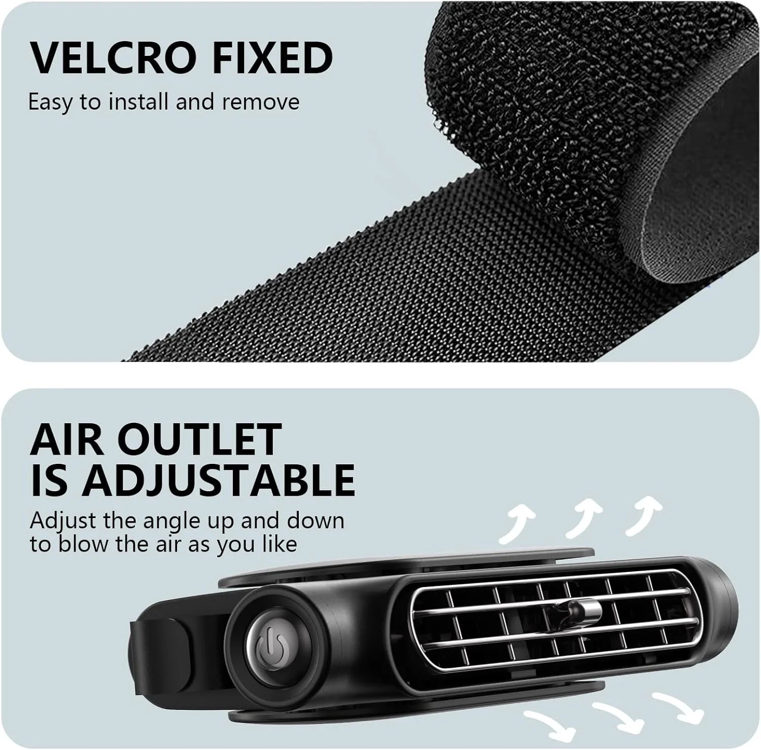 Car Seat Fan, Car Fan Seat Cooling Fan with 3 Speed ??Rotating Fan to Cool Your Back, Suitable for Car RV Suvs Trucks and Kids, Blows Out Cool Air (Black)