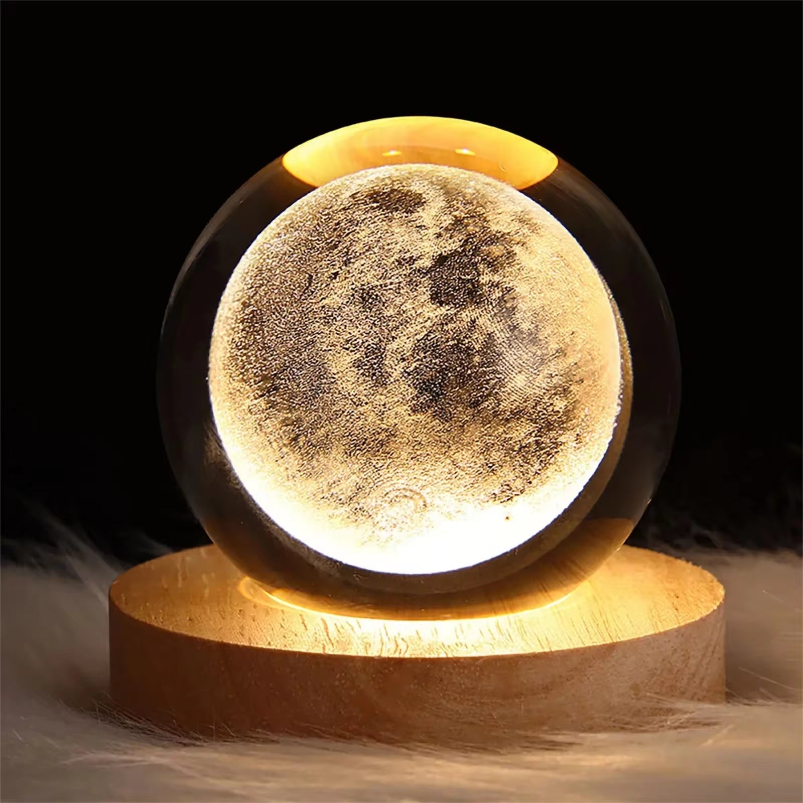 3D Crystal Ball Lamp with Galaxy and Planetary Projections - USB Night Light for a Serene Ambiance